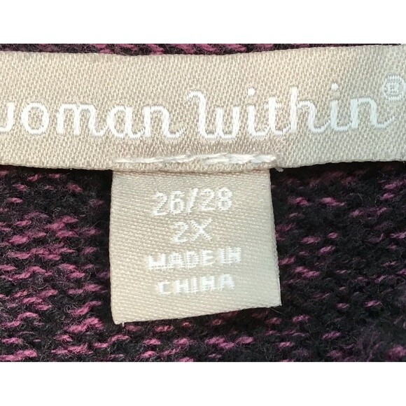 Woman Within 2x Sweater Dress Womens 26/28 Wine Burgundy Ombre Midi - Picture 7 of 14